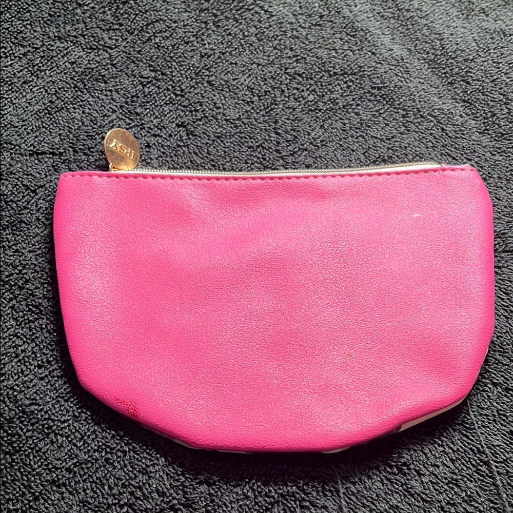 Pink Floral Cosmetic Bag with Watercolor Design - Picture 2 of 4